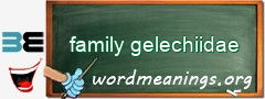 WordMeaning blackboard for family gelechiidae